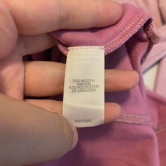 J Jill Fit Women L Cowl Neck Mini Dress Pink Long Sleeve Side Zip Stretch Active - Picture 5 of 9